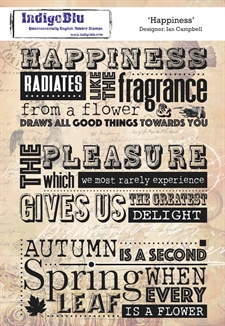 IndigoBlu Cling Stamp - A5 / Happiness
